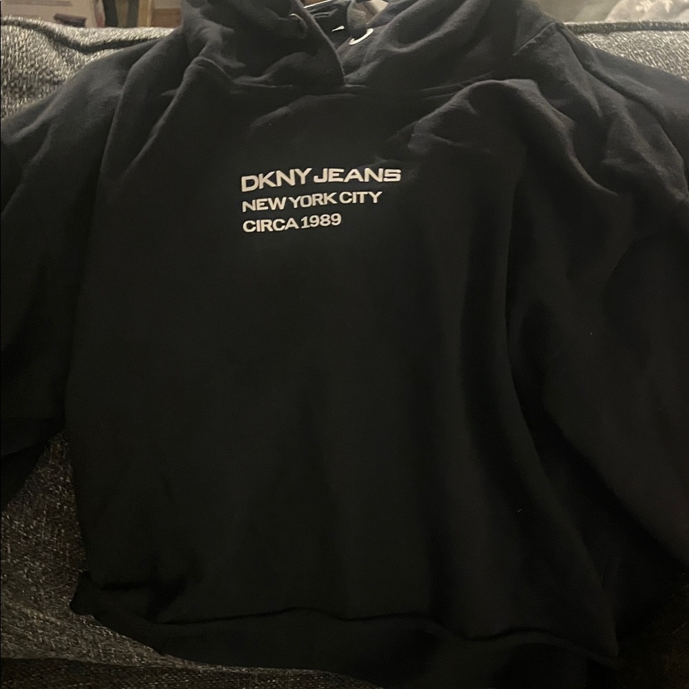 DKNY Black Hoodie with White Print
